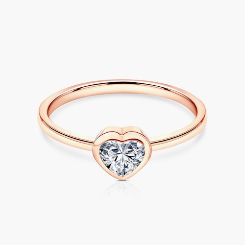 Pierścionek zaręczynowy Pure: różowe złoto, diament w szlifie serce